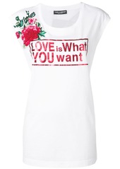 Dolce & Gabbana Love print longline T-shirt