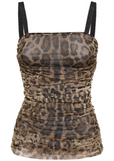 Dolce & Gabbana Lvr Exclusive Printed Tulle Corset Top