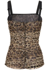 Dolce & Gabbana Lvr Exclusive Printed Tulle Corset Top