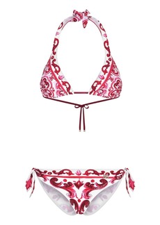 Dolce & Gabbana Majolica-print triangle bikini