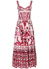 Dolce & Gabbana Majolica-print cotton bustier dress