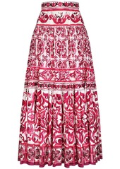 Dolce & Gabbana Majolica-print cotton maxi skirt