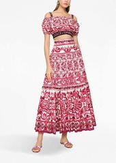 Dolce & Gabbana Majolica-print cotton maxi skirt