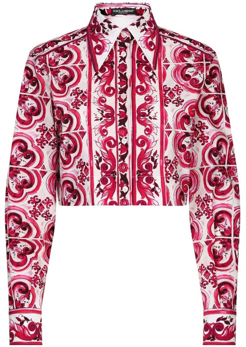 Dolce & Gabbana Majolica-print cropped shirt