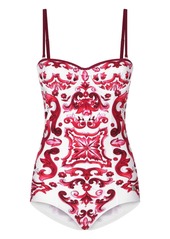 Dolce & Gabbana Maiolica-print one-piece swimsuit