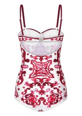 Dolce & Gabbana Maiolica-print one-piece swimsuit