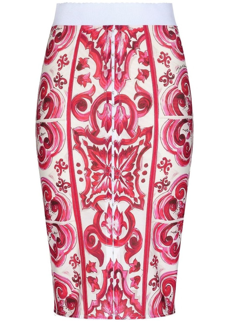 Dolce & Gabbana Maiolica-print pencil skirt