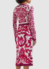 Dolce & Gabbana Maiolica Print Silk Midi Dress