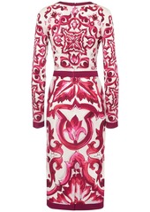 Dolce & Gabbana Maiolica Print Silk Midi Dress