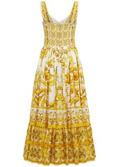 Dolce & Gabbana Maiolica Printed Poplin Midi Dress