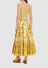 Dolce & Gabbana Maiolica Printed Poplin Midi Dress