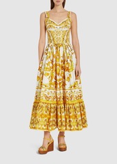 Dolce & Gabbana Maiolica Printed Poplin Midi Dress