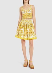 Dolce & Gabbana Maiolica Printed Poplin Mini Skirt