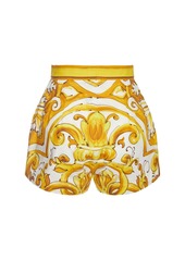 Dolce & Gabbana Maiolica Printed Poplin Shorts