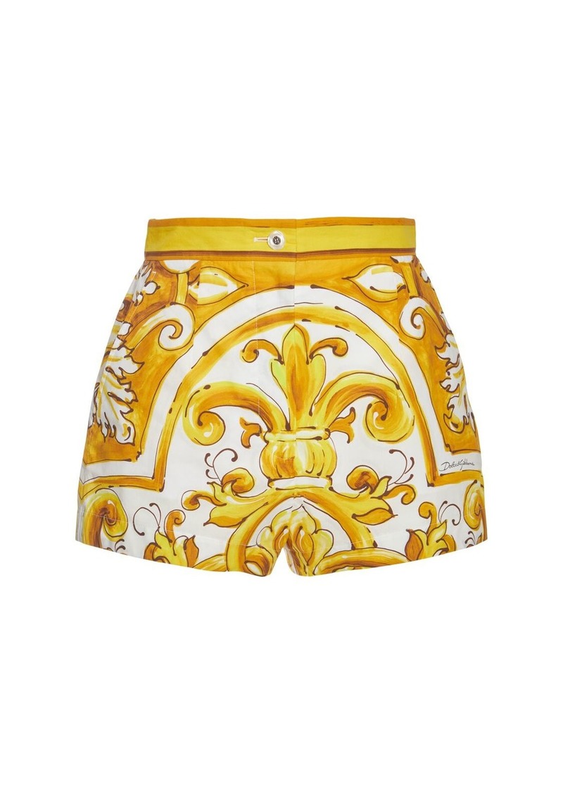 Dolce & Gabbana Maiolica Printed Poplin Shorts