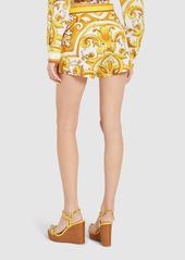 Dolce & Gabbana Maiolica Printed Poplin Shorts