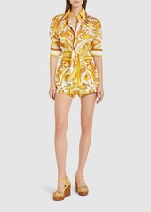 Dolce & Gabbana Maiolica Printed Poplin Shorts