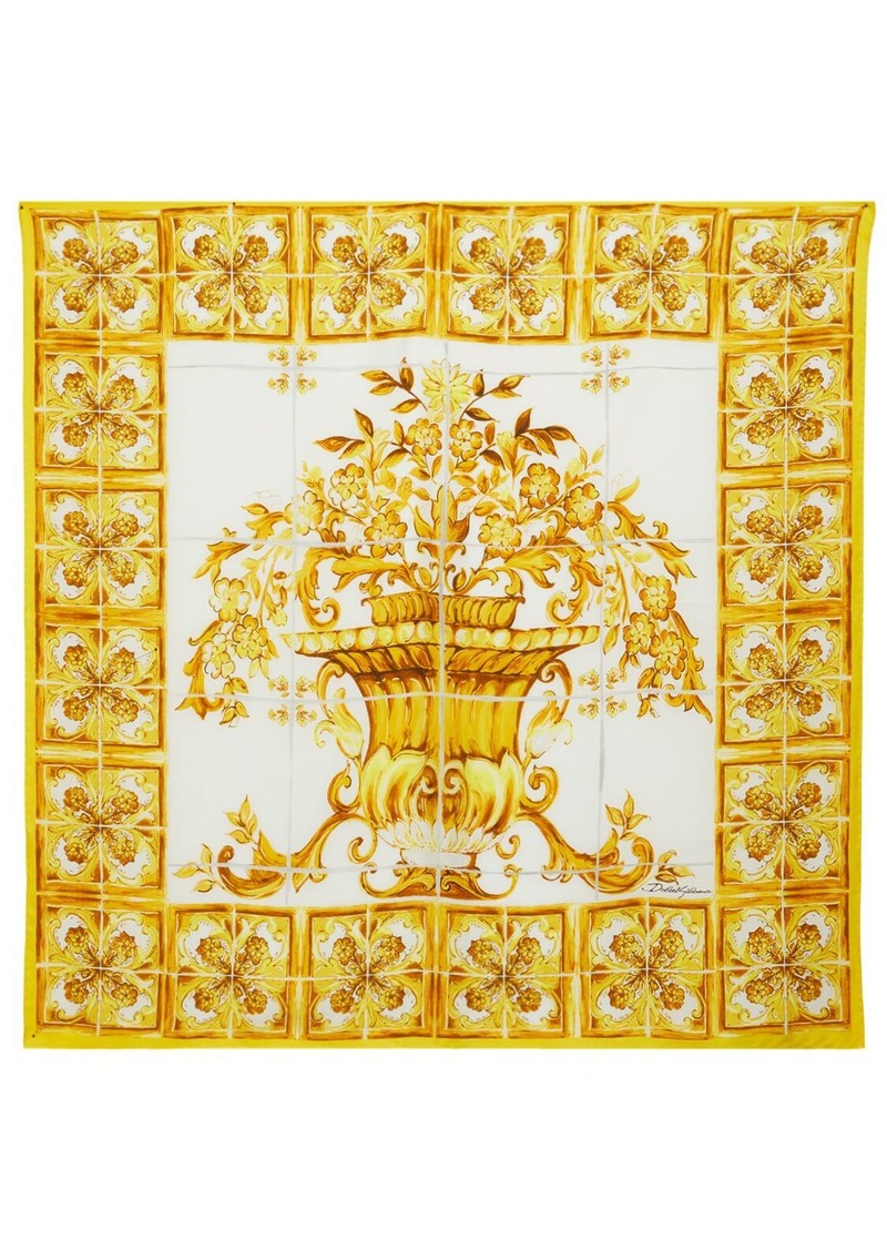 Dolce & Gabbana Maiolica Printed Silk Twill Scarf