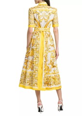 Dolce & Gabbana Maiolica Tie-Waist Shirtdress