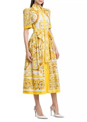 Dolce & Gabbana Maiolica Tie-Waist Shirtdress