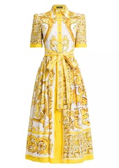 Dolce & Gabbana Maiolica Tie-Waist Shirtdress