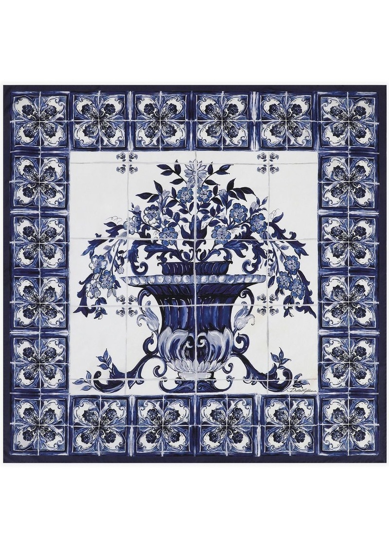 Dolce & Gabbana Majolica-print twill scarf