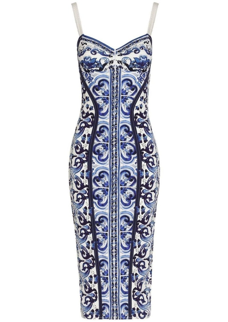 Dolce & Gabbana Majolica-print bustier dress