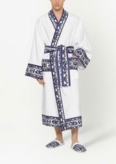 Dolce & Gabbana Majolica-print trim bathrobe