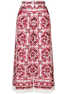 Dolce & Gabbana Majolica-print cropped culottes