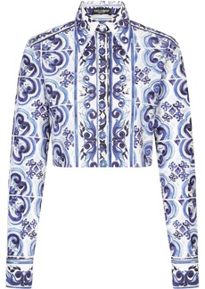 Dolce & Gabbana Majolica-print cropped shirt