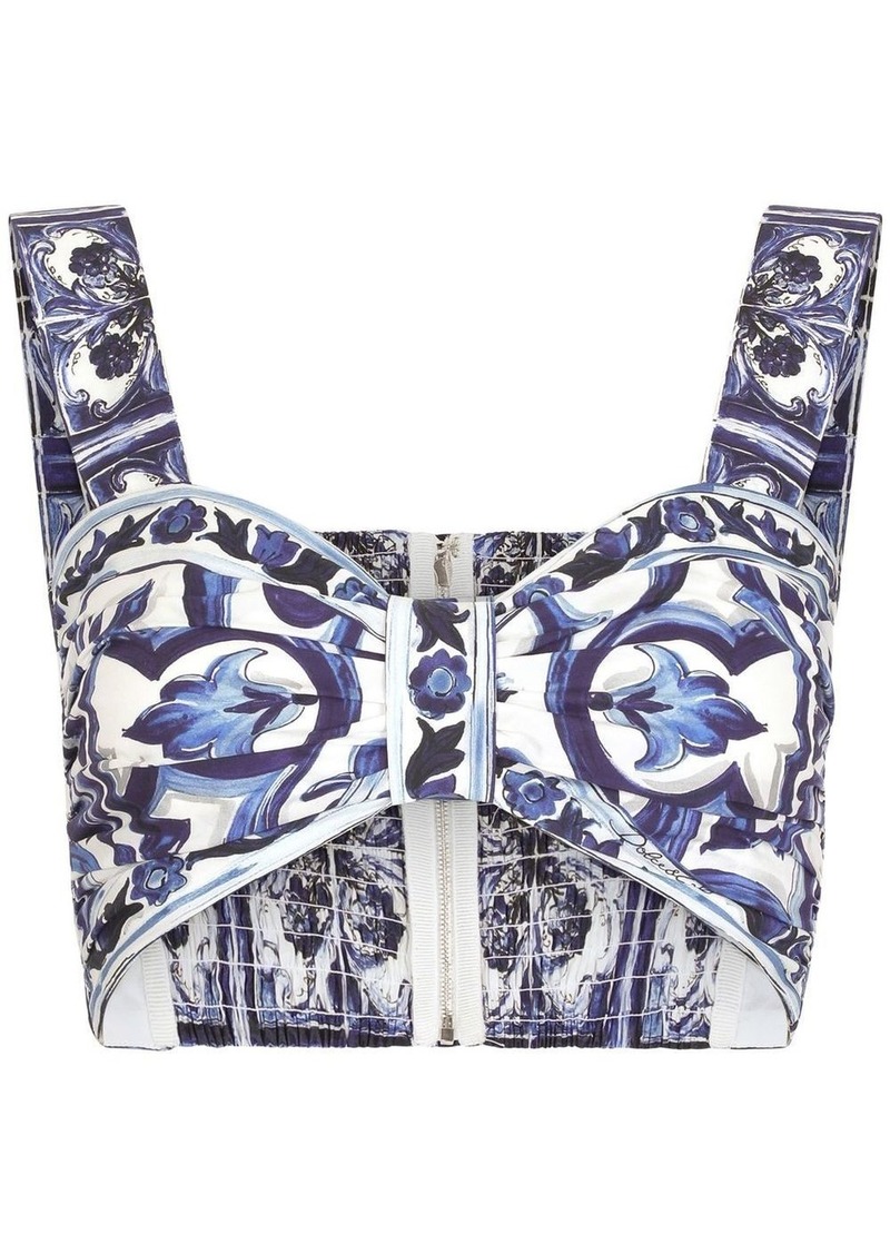 Dolce & Gabbana Majolica-print bralette top