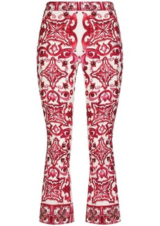 Dolce & Gabbana Majolica-print cropped trousers
