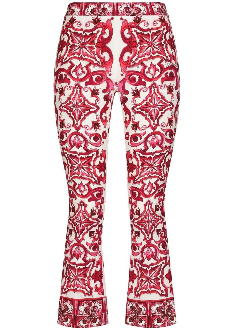 Dolce & Gabbana Majolica-print cropped trousers
