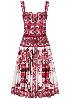 Dolce & Gabbana Majolica-print cotton midi dress