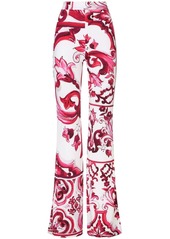 Dolce & Gabbana Majolica-print flared trousers