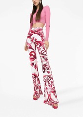 Dolce & Gabbana Majolica-print flared trousers