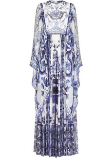 Dolce & Gabbana Majolica-print floor length dress