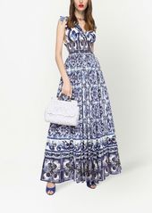 Dolce & Gabbana Majolica-print poplin maxi dress