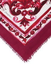 Dolce & Gabbana Majolica-print frayed scarf