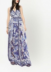 Dolce & Gabbana Majolica-print silk maxi dress