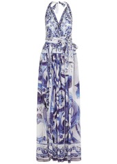 Dolce & Gabbana Majolica-print silk maxi dress