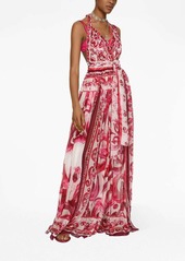 Dolce & Gabbana Majolica-print halterneck maxi dress