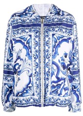 Dolce & Gabbana Majolica-print hooded windbreaker