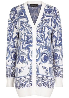 Dolce & Gabbana Majolica-print jacquard silk cardigan