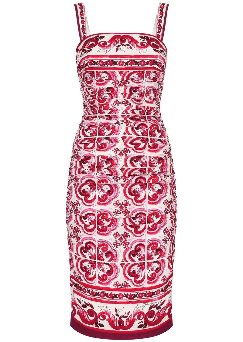 Dolce & Gabbana Majolica-print midi dress