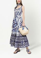 Dolce & Gabbana Majolica-print bustier maxi dress