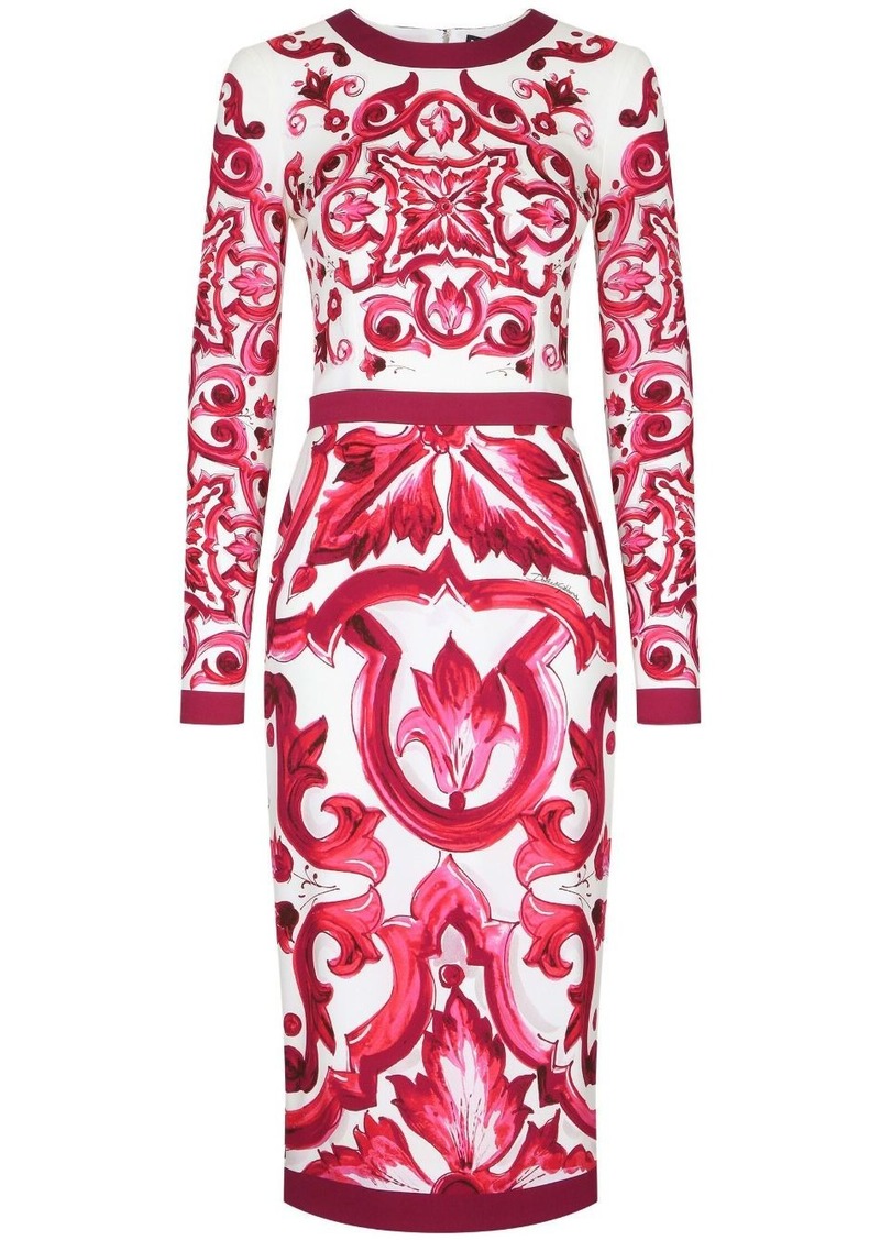 Dolce & Gabbana Majolica-print pencil midi dress