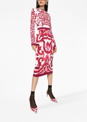 Dolce & Gabbana Majolica-print pencil midi dress