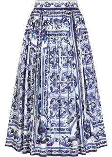Dolce & Gabbana Majolica-print pleated maxi skirt
