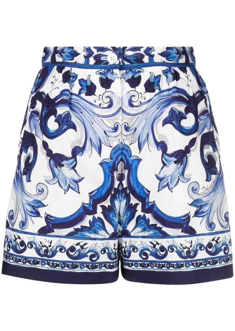 Dolce & Gabbana Majolica-print cotton shorts